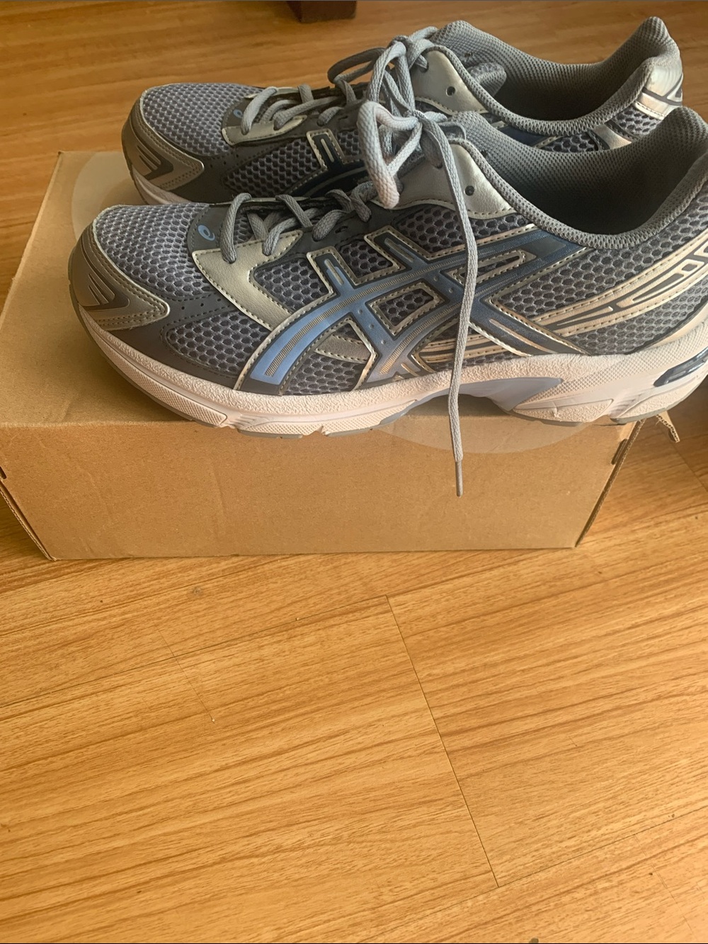 Asics Men's Athletic Sneakers in Light Blue and Gray